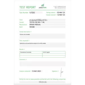 Driada Testostérone Enanthate 250mg
